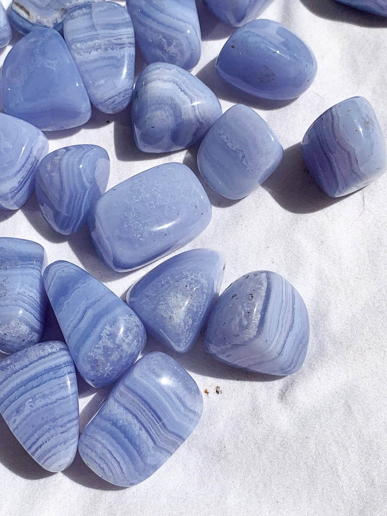 Blue Lace Agate Tumbles | Small - Unearthed Crystals