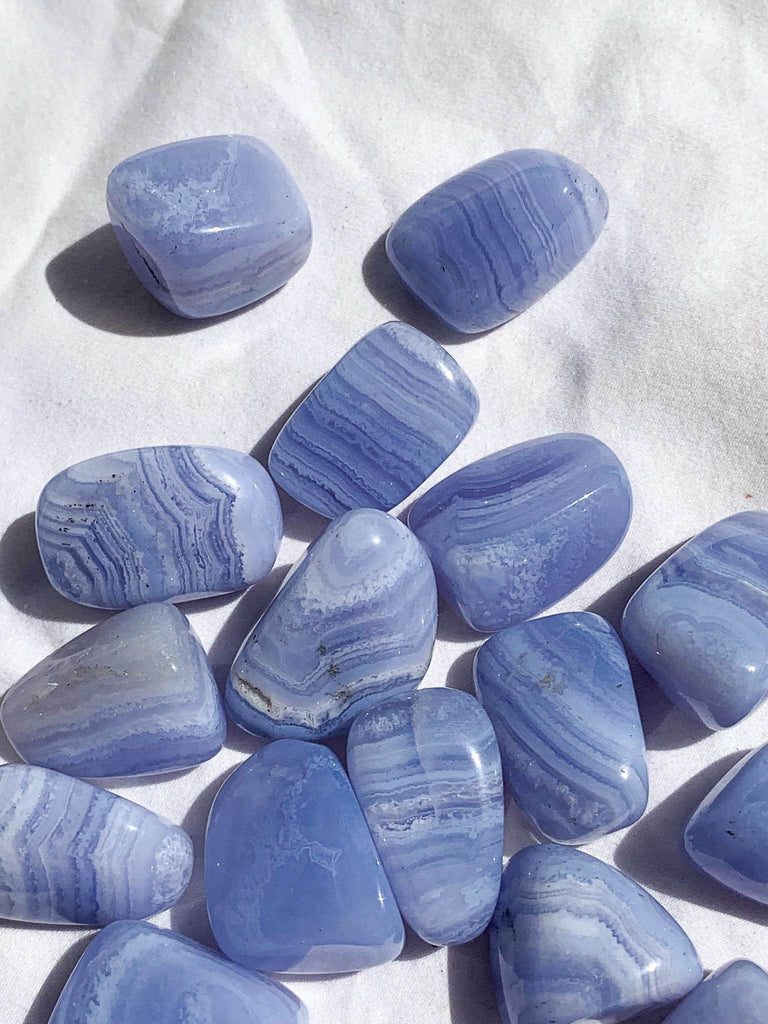 Blue Lace Agate Tumbles | Small - Unearthed Crystals