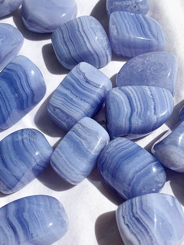 Blue Lace Agate Tumbles | Medium - Unearthed Crystals