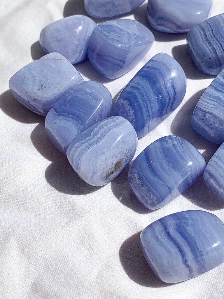 Blue Lace Agate Tumbles | Medium - Unearthed Crystals