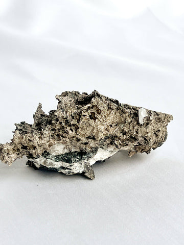 Native Silver in Calcite Specimen - Unearthed Crystals