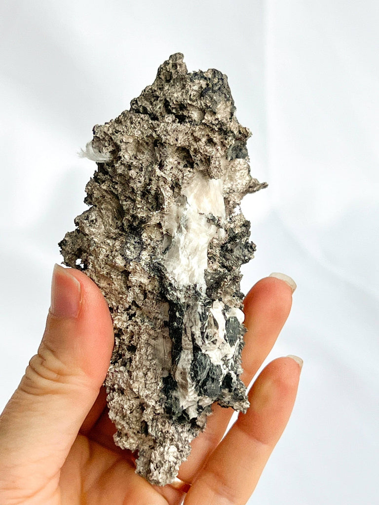 Native Silver in Calcite Specimen - Unearthed Crystals