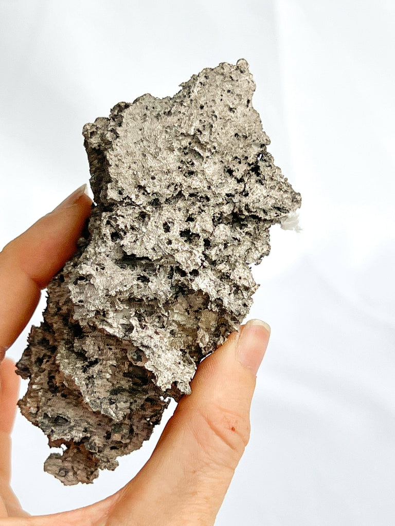 Native Silver in Calcite Specimen - Unearthed Crystals