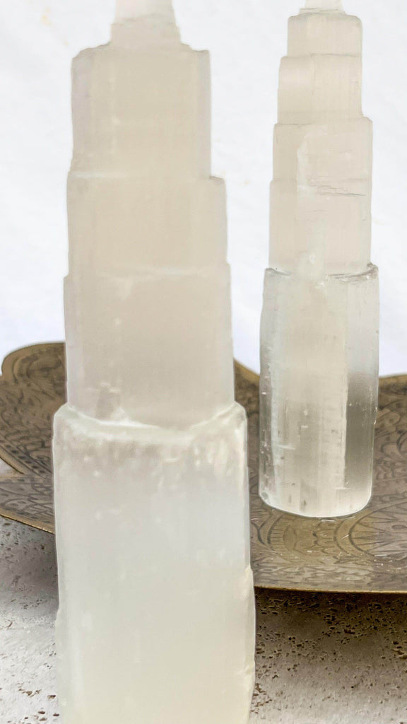 Selenite Tower Carving | Large - Unearthed Crystals
