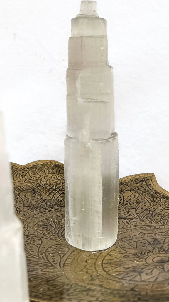 Selenite Tower Carving | Large - Unearthed Crystals