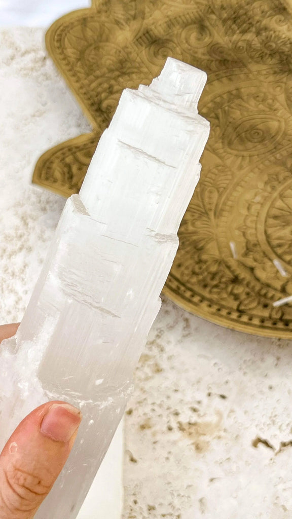 Selenite Tower Carving | Large - Unearthed Crystals