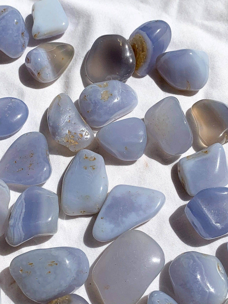 Blue Chalcedony Tumbles | Small - Unearthed Crystals