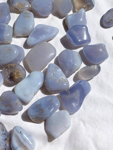 Blue Chalcedony Tumbles | Small - Unearthed Crystals