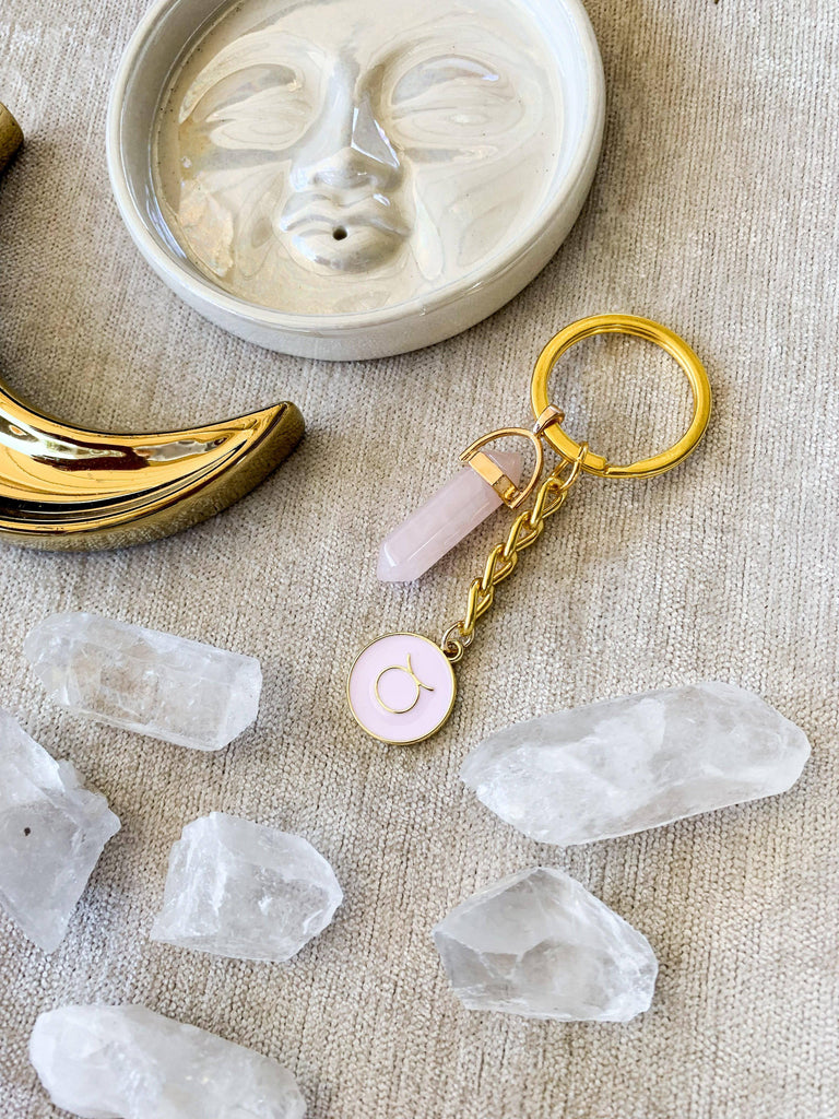 Zodiac + Stone Keyring - Unearthed Crystals