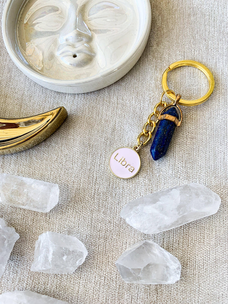 Zodiac + Stone Keyring - Unearthed Crystals