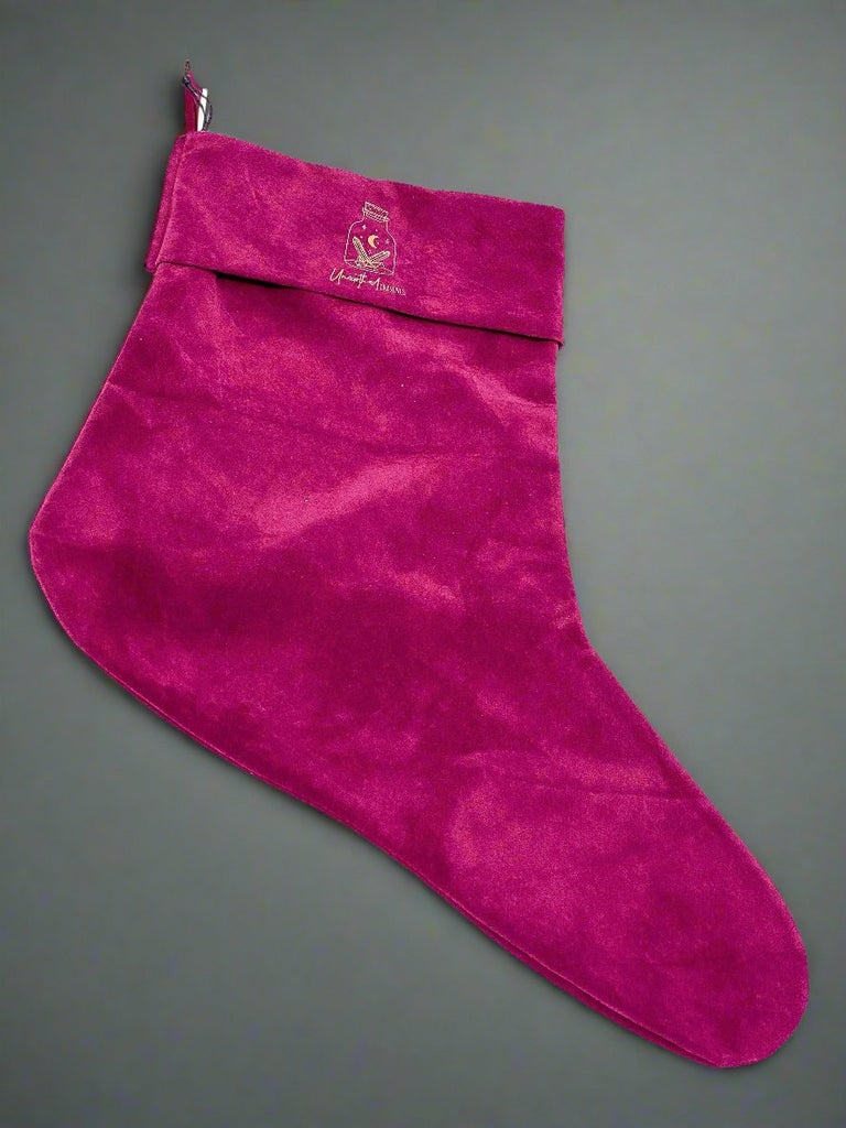 Unearthed Crystals Raspberry Velvet Christmas Stocking - Unearthed Crystals
