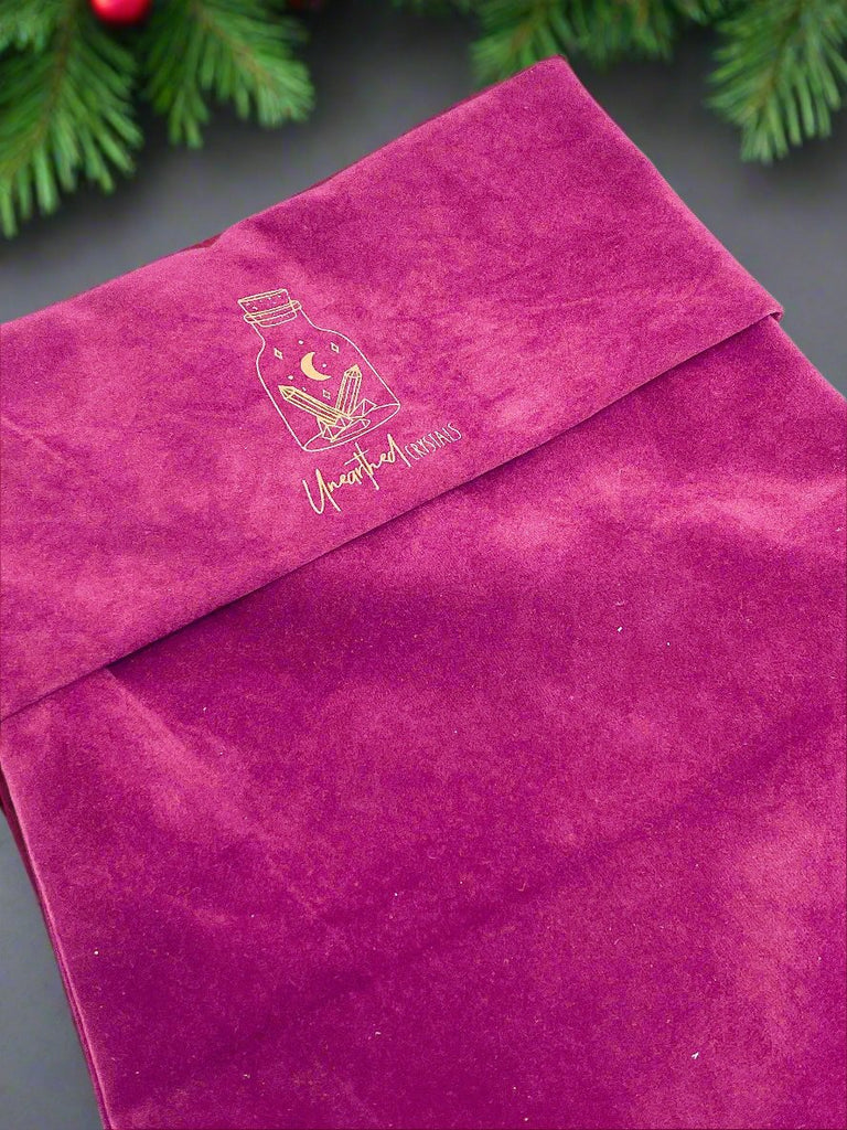 Unearthed Crystals Raspberry Velvet Christmas Stocking - Unearthed Crystals