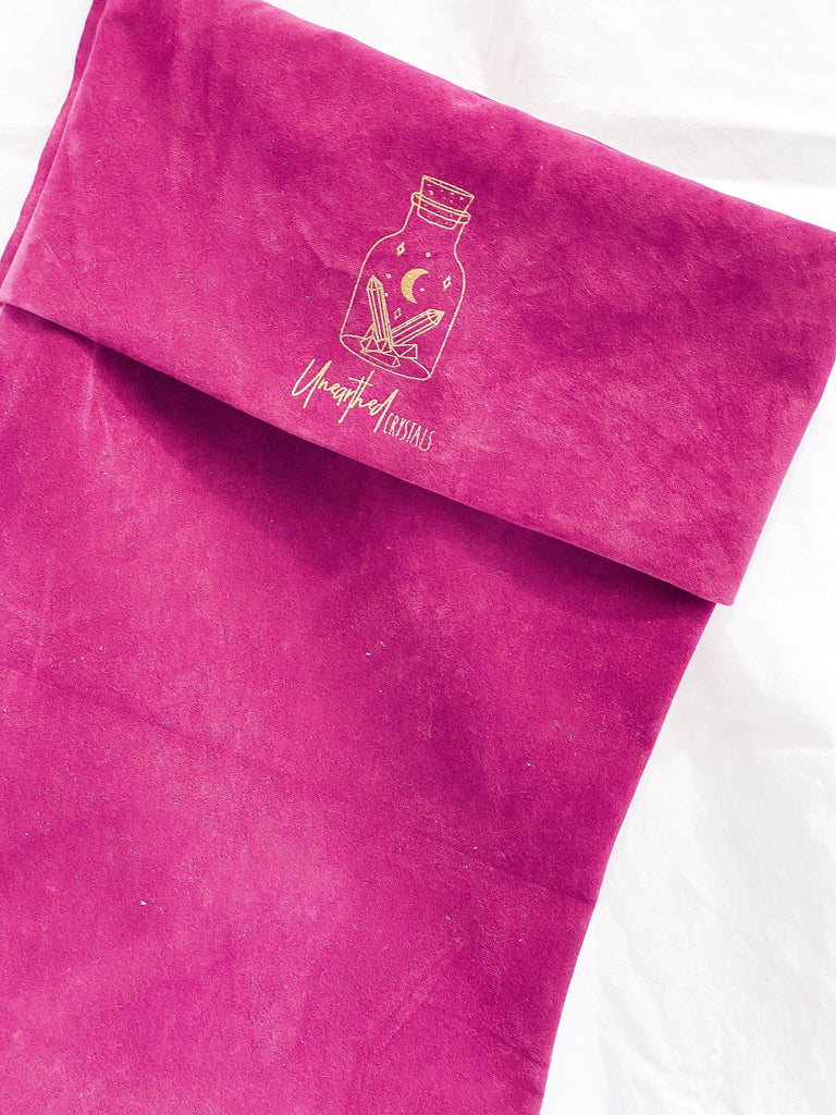 Unearthed Crystals Raspberry Velvet Christmas Stocking - Unearthed Crystals