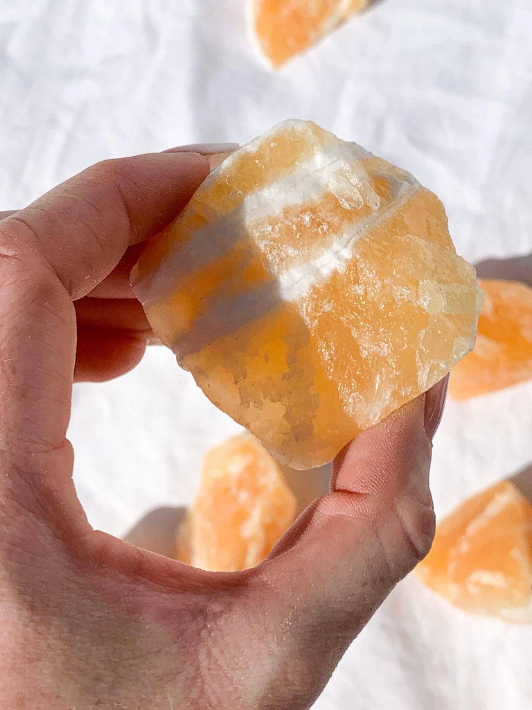 Orange Calcite Rough | Large - Unearthed Crystals