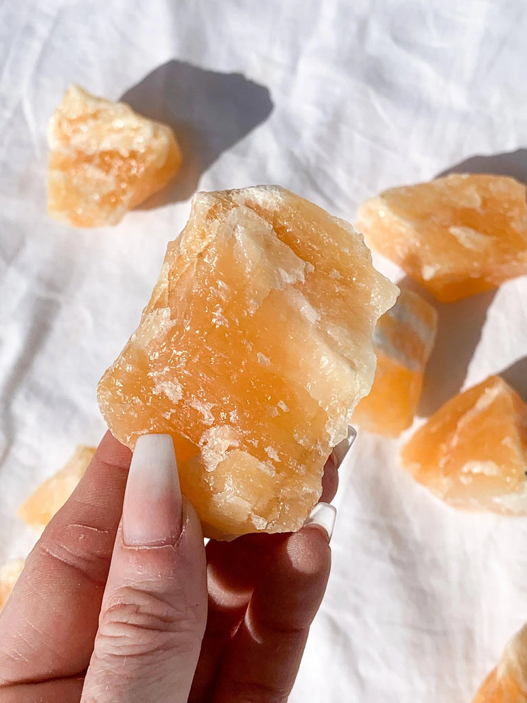 Orange Calcite Rough | Large - Unearthed Crystals