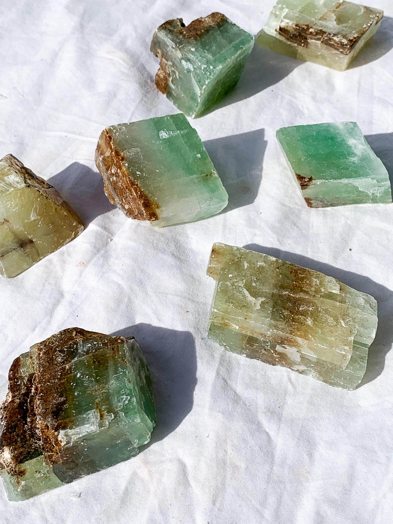 Green Calcite Rough | Large - Unearthed Crystals