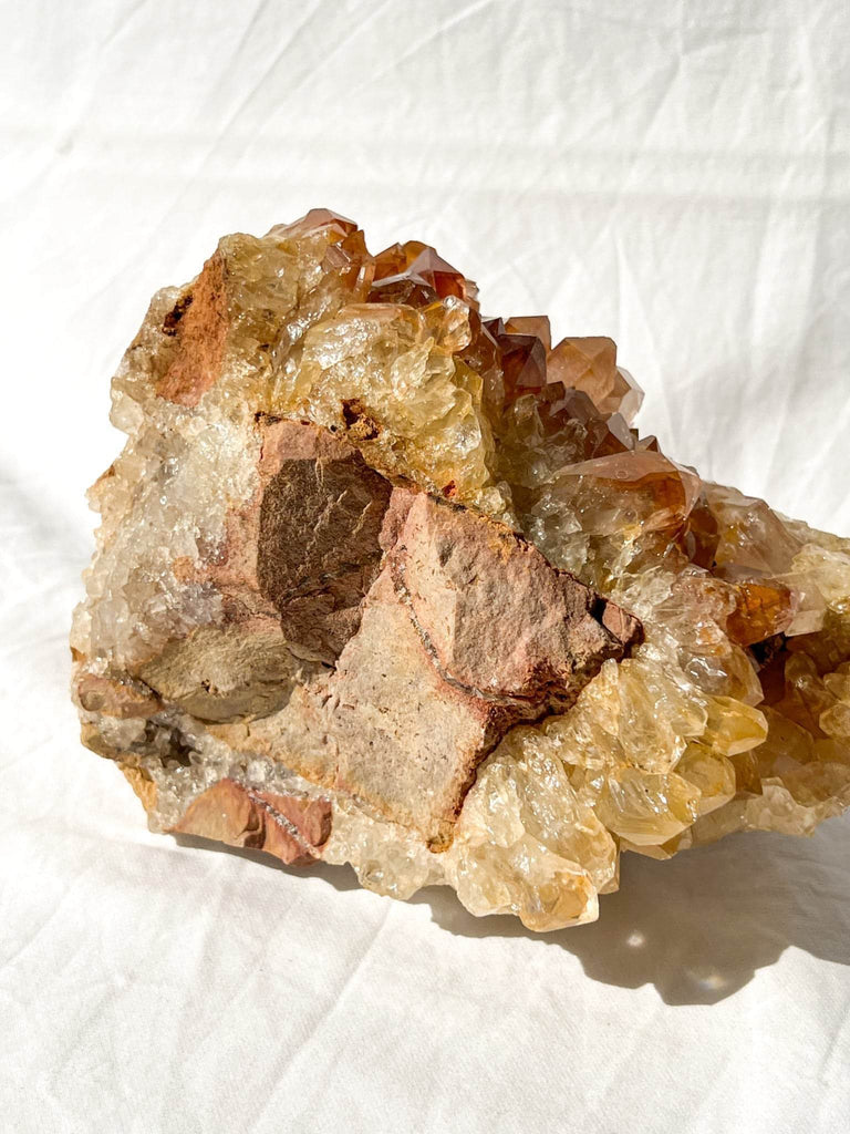 Limonite Phantom Quartz Cluster - Unearthed Crystals