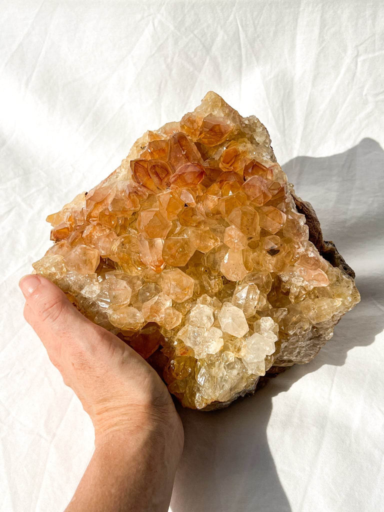 Limonite Phantom Quartz Cluster - Unearthed Crystals