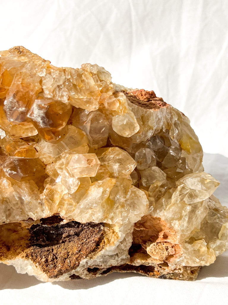Limonite Phantom Quartz Cluster - Unearthed Crystals