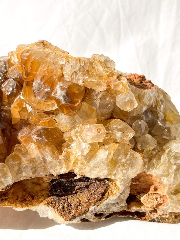 Limonite Phantom Quartz Cluster - Unearthed Crystals