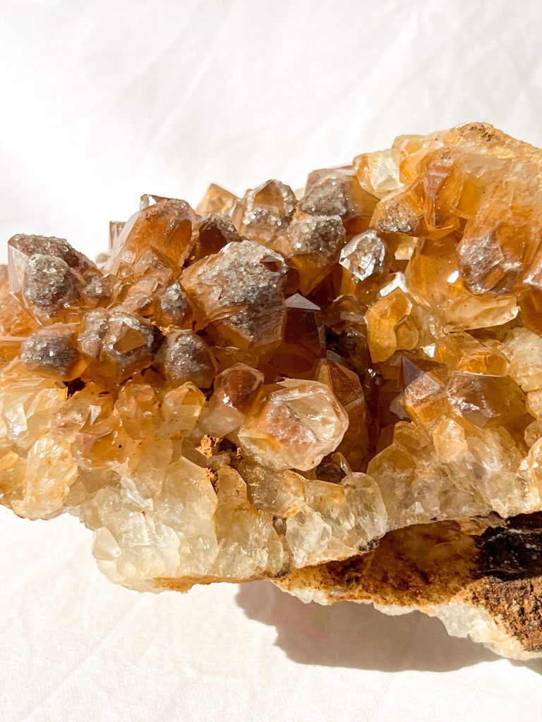 Limonite Phantom Quartz Cluster - Unearthed Crystals