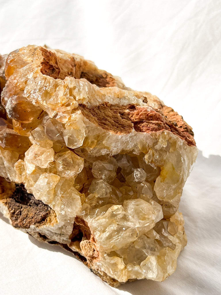 Limonite Phantom Quartz Cluster - Unearthed Crystals