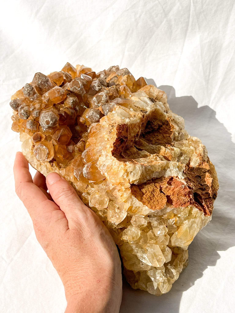 Limonite Phantom Quartz Cluster - Unearthed Crystals