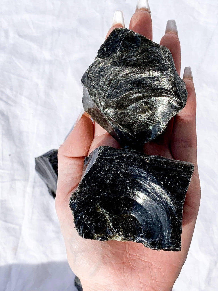 Golden Sheen Obsidian Rough | Large - Unearthed Crystals