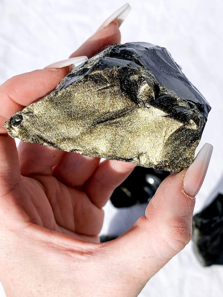 Golden Sheen Obsidian Rough | Large - Unearthed Crystals