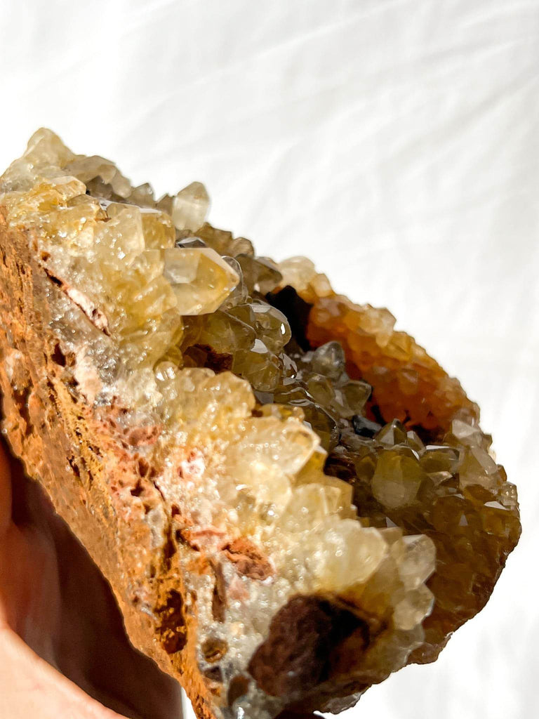 Limonite Included Quartz Cluster - Unearthed Crystals