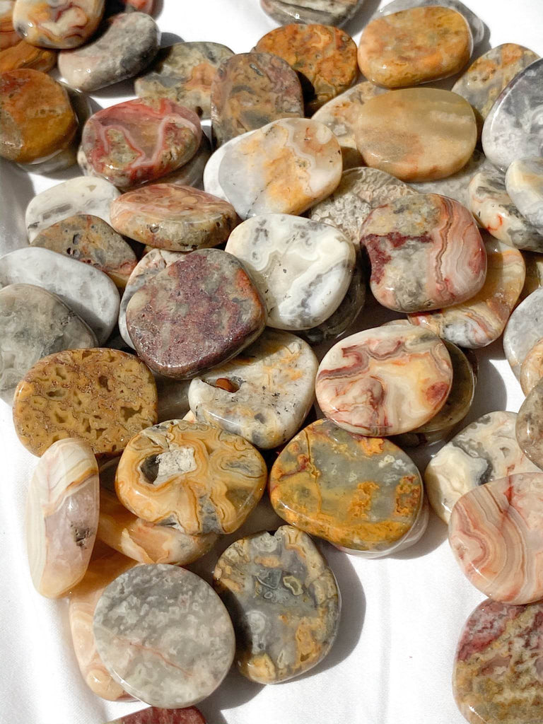 Crazy Lace Agate Coin - Unearthed Crystals