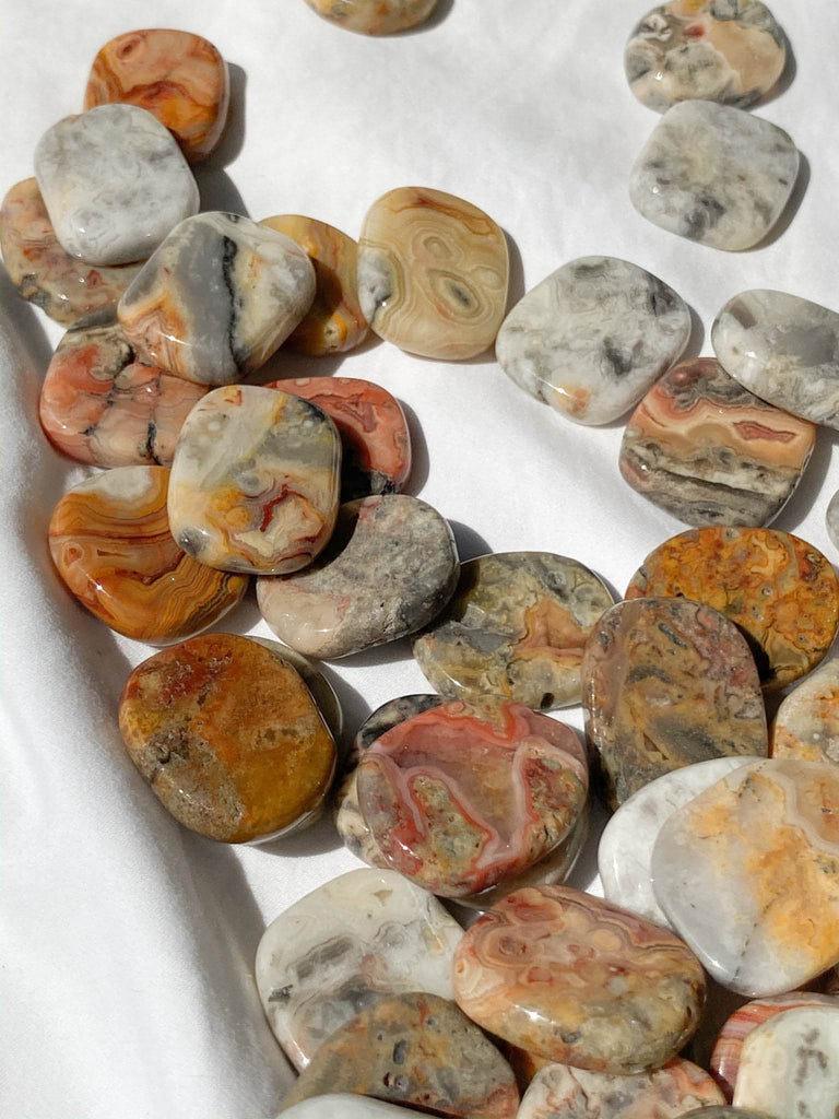 Crazy Lace Agate Coin - Unearthed Crystals