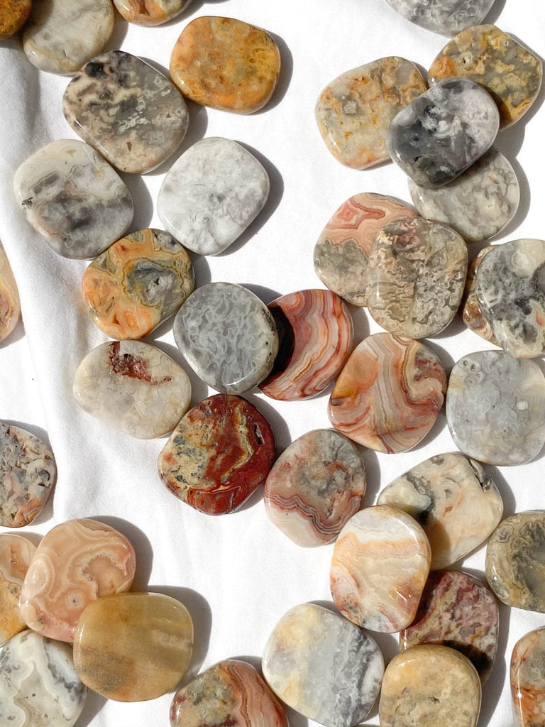 Crazy Lace Agate Coin - Unearthed Crystals