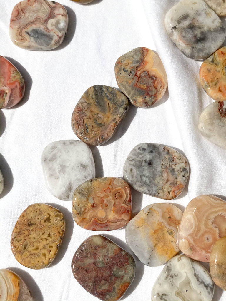 Crazy Lace Agate Coin - Unearthed Crystals