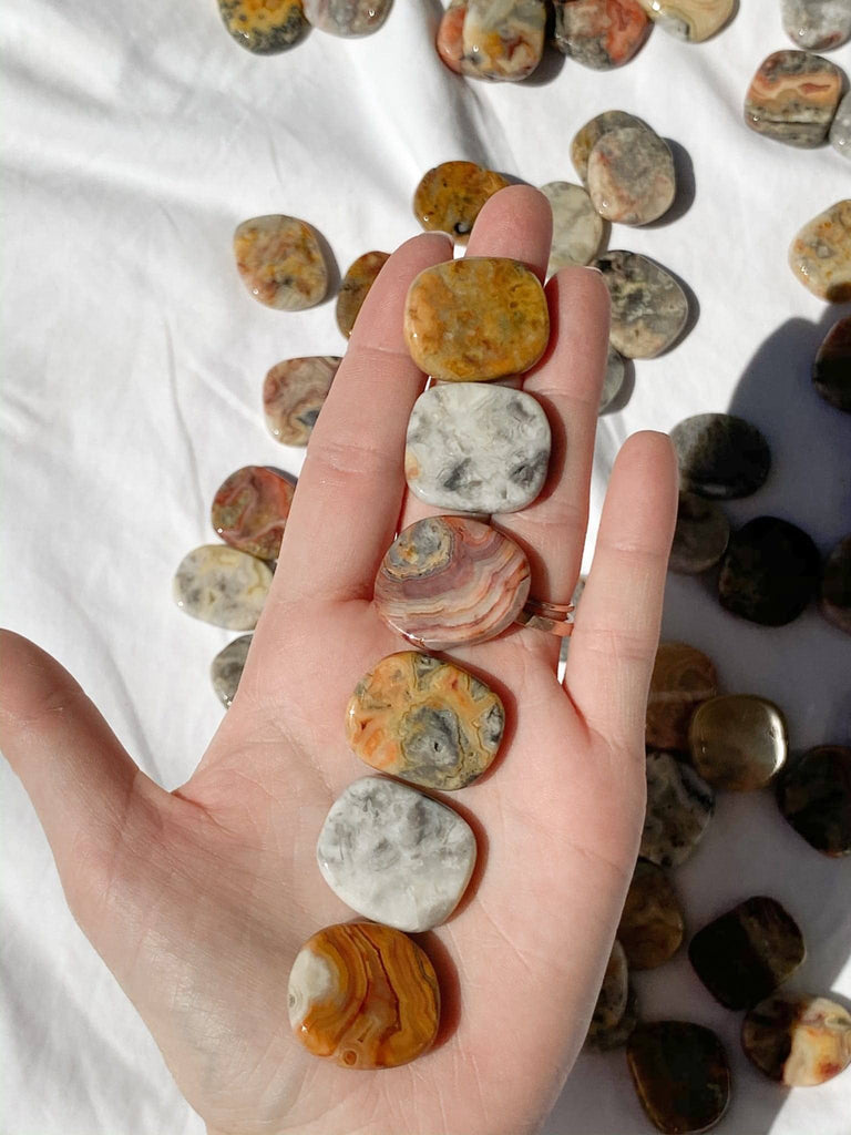 Crazy Lace Agate Coin - Unearthed Crystals