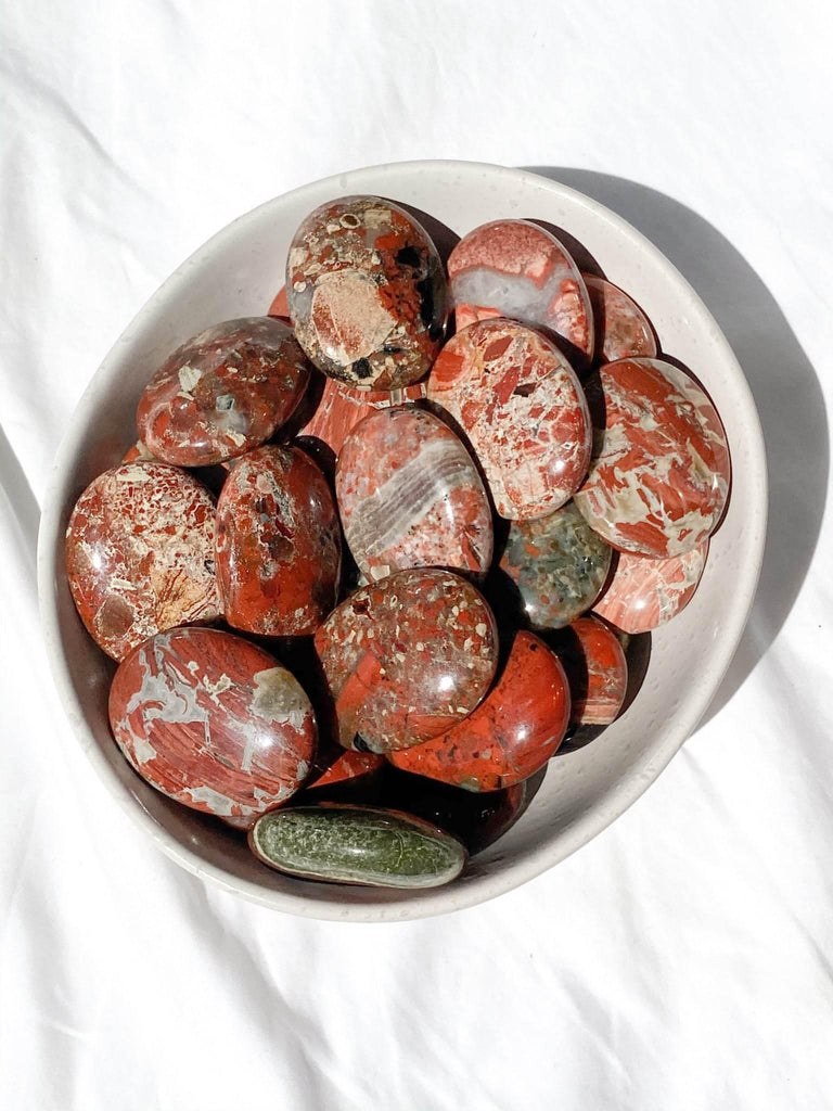 Brecciated Jasper Pillow Palm Stone - Unearthed Crystals