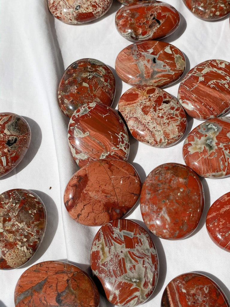 Brecciated Jasper Pillow Palm Stone - Unearthed Crystals