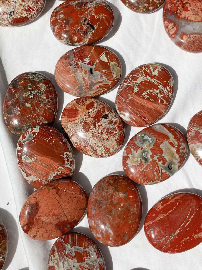 Brecciated Jasper Pillow Palm Stone - Unearthed Crystals