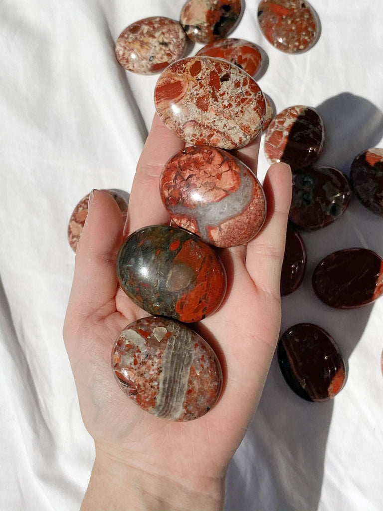 Brecciated Jasper Pillow Palm Stone - Unearthed Crystals