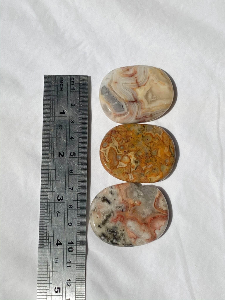 Crazy Lace Agate Flat Palm Stone - Unearthed Crystals
