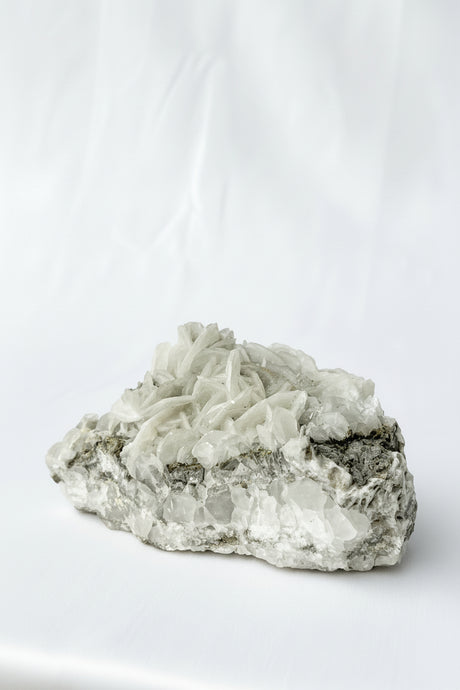 White Barite with Pyrite Specimen - Unearthed Crystals
