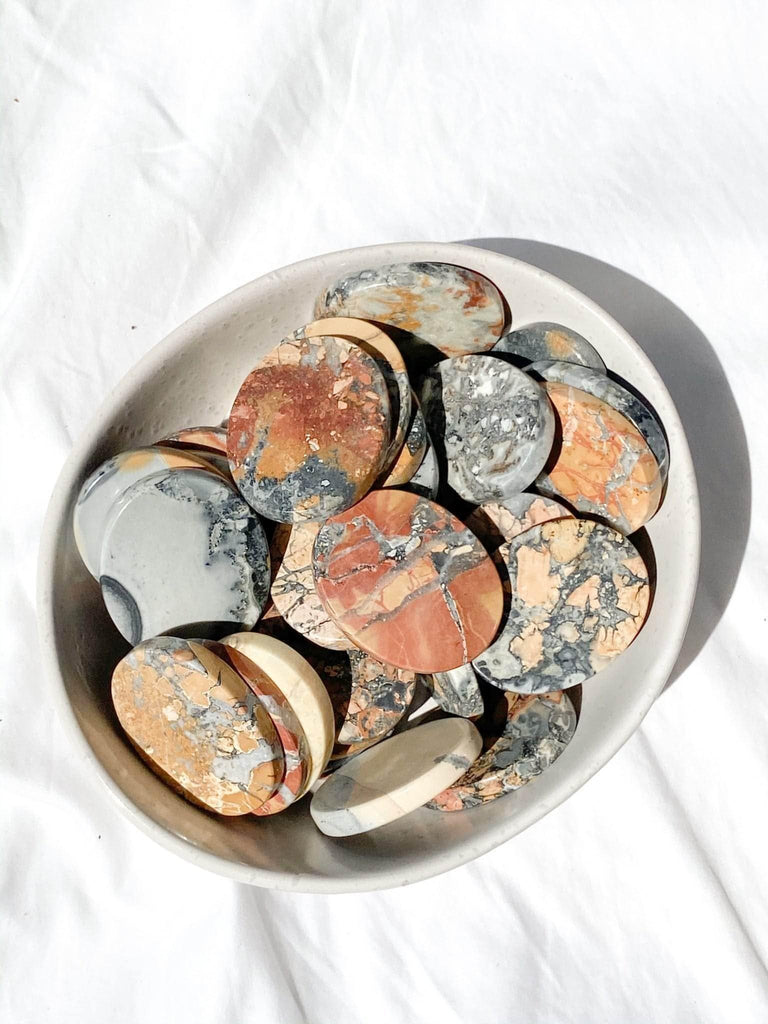 Maligano Jasper Flat Palm Stone - Unearthed Crystals