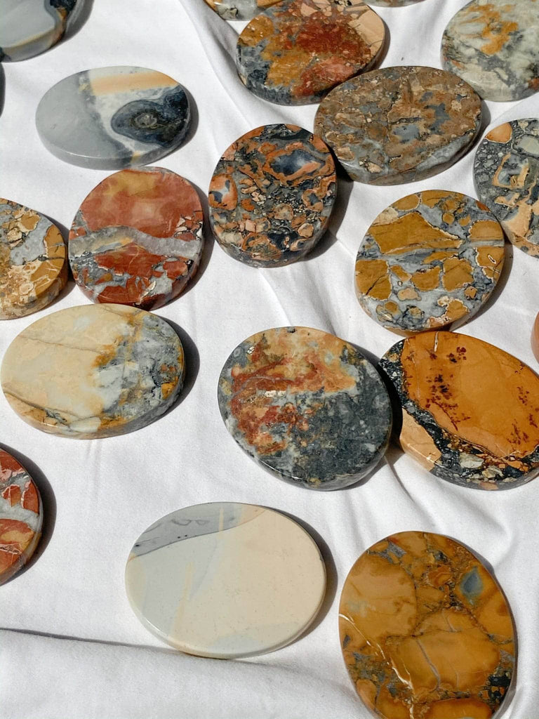 Maligano Jasper Flat Palm Stone - Unearthed Crystals