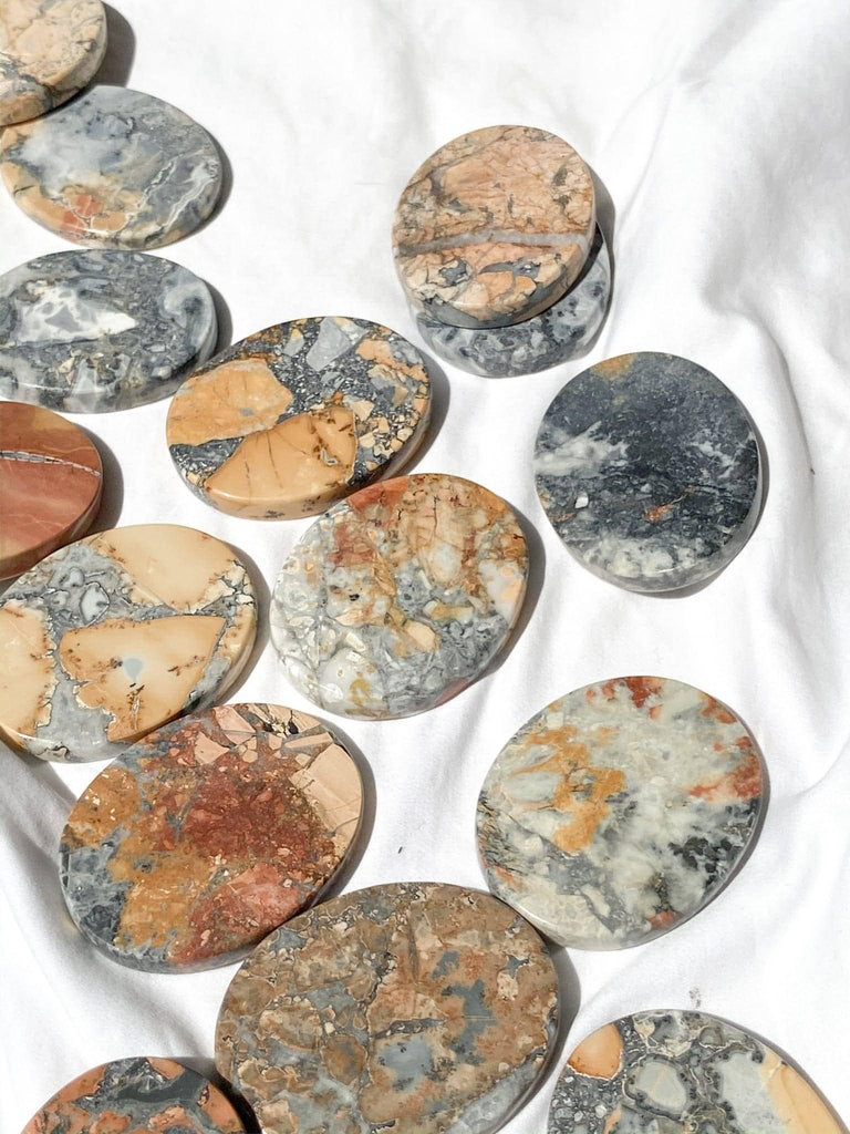 Maligano Jasper Flat Palm Stone - Unearthed Crystals