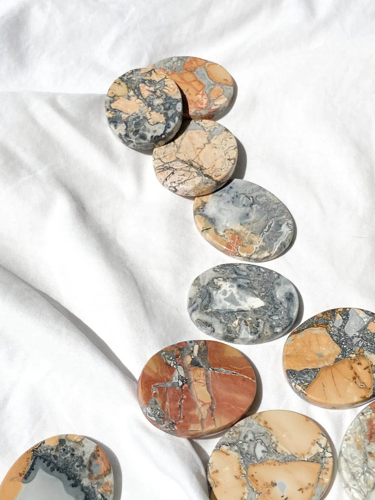 Maligano Jasper Flat Palm Stone - Unearthed Crystals