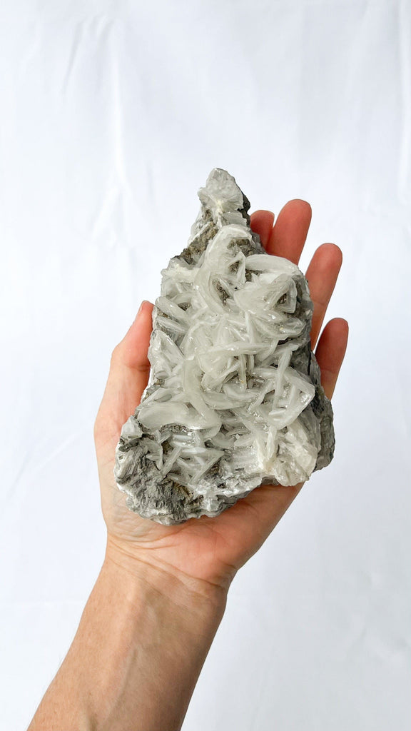 White Barite with Pyrite Specimen - Unearthed Crystals