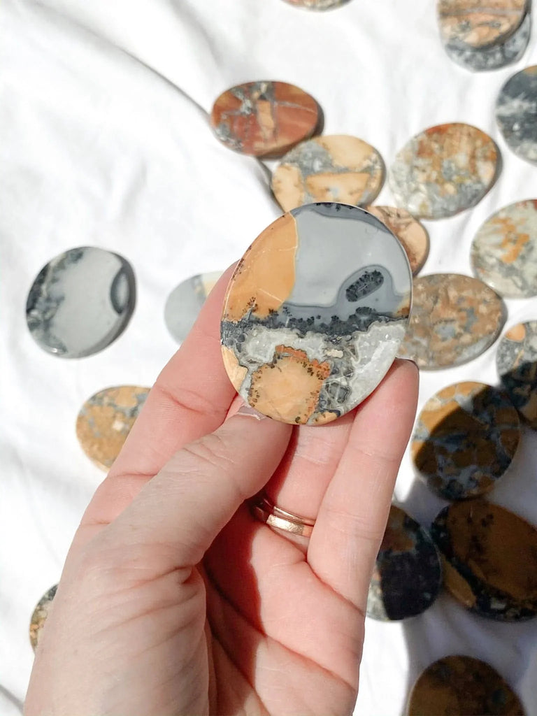 Maligano Jasper Flat Palm Stone - Unearthed Crystals