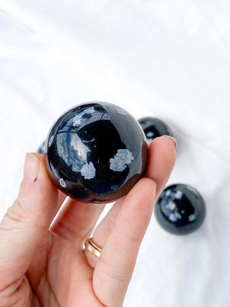Snowflake Obsidian Sphere | Medium - Unearthed Crystals