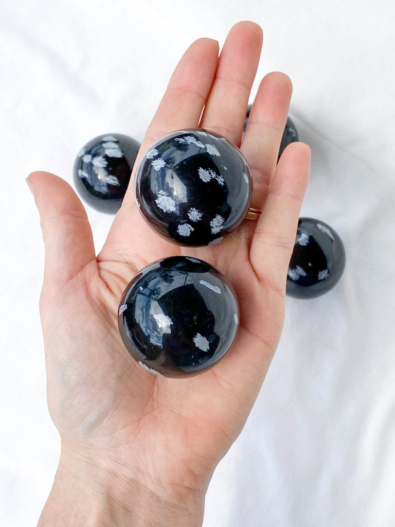 Snowflake Obsidian Sphere | Medium - Unearthed Crystals