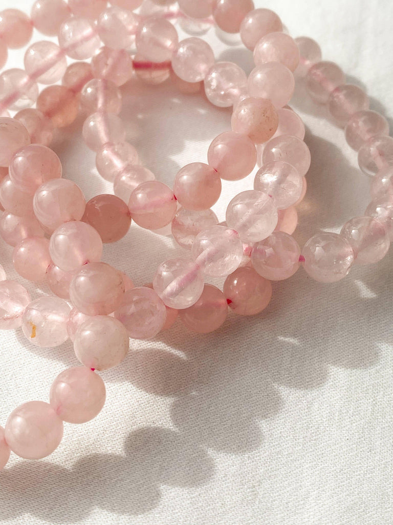 Rose Quartz Bead Stretch Bracelet | 8mm - Unearthed Crystals